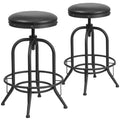 2 Pk. 30 Barstool with Swivel Lift Black Leather Seat