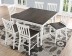 Steve Silver Co Joanna Two Tone Counter Farmhouse Chair, 24-Inch Seat Height, Schoolhouse Style, Dining Room, Kitchen, Acacia Veneers, Counter Height, 23.5" D x 20" W x 42" H, White/Ivory, Brown