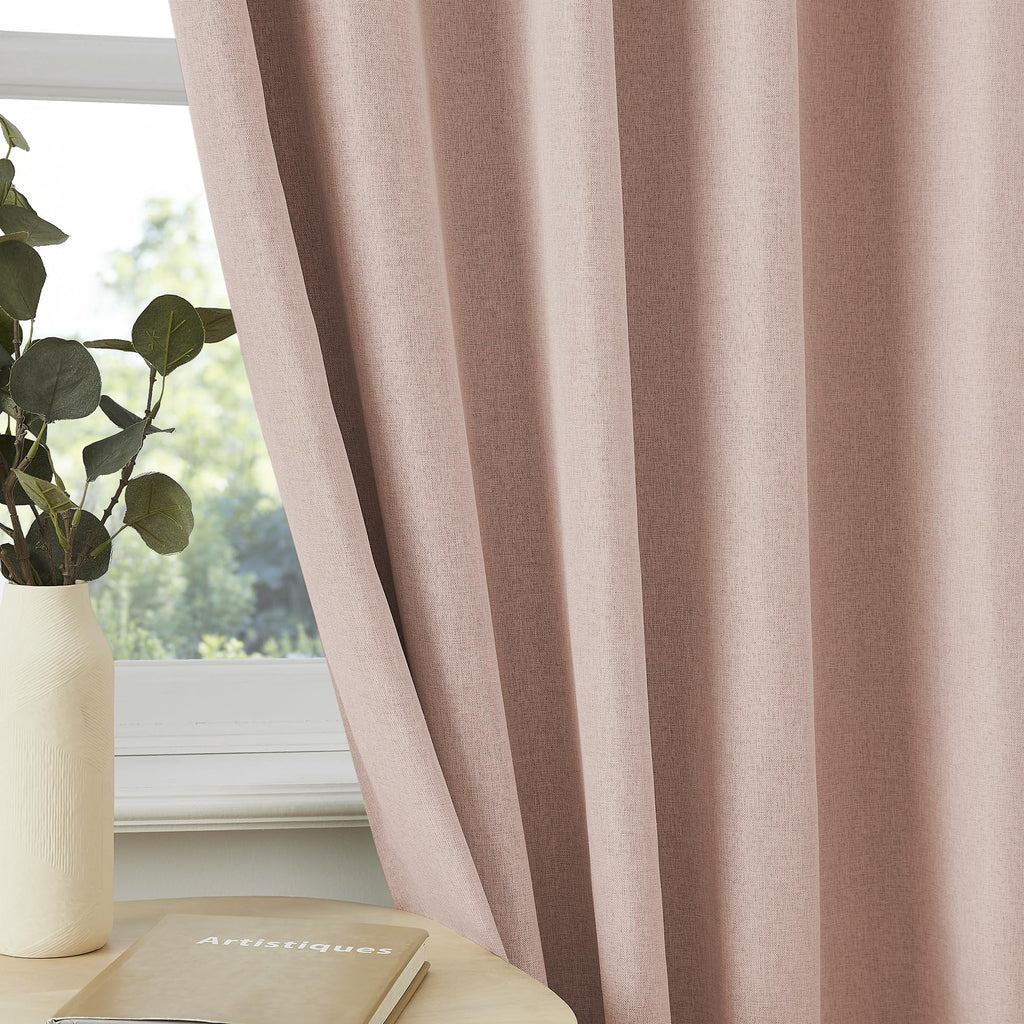 Dualife 102 Inch Pinch Pleated Blackout Curtains Pink -Thermal Insulated Pleat Drapes For Nursery Bedroom Girl Room With Hooks(B