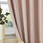 Dualife 102 Inch Pinch Pleated Blackout Curtains Pink -Thermal Insulated Pleat Drapes For Nursery Bedroom Girl Room With Hooks(B