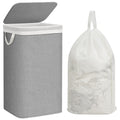 STORAGE MANIAC Metal Frame Laundry Hamper with Lid, 23.7 Gal Tall Laundry Baskets with Removeable Bag, Large Clothes Hamper with