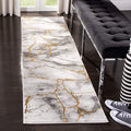 SAFAVIEH Craft Collection Runner Rug - 23 x 6, Grey & Gold, Modern Abstract Design, Non-Shedding & Easy Care, Ideal for High T