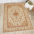 COMSLE Boho Area Rug, 3 x 5 Machine Washable Rugs for Entryway Faux Wool Large Rugs Distressed Throw Rug Non-Slip Floor Carpet