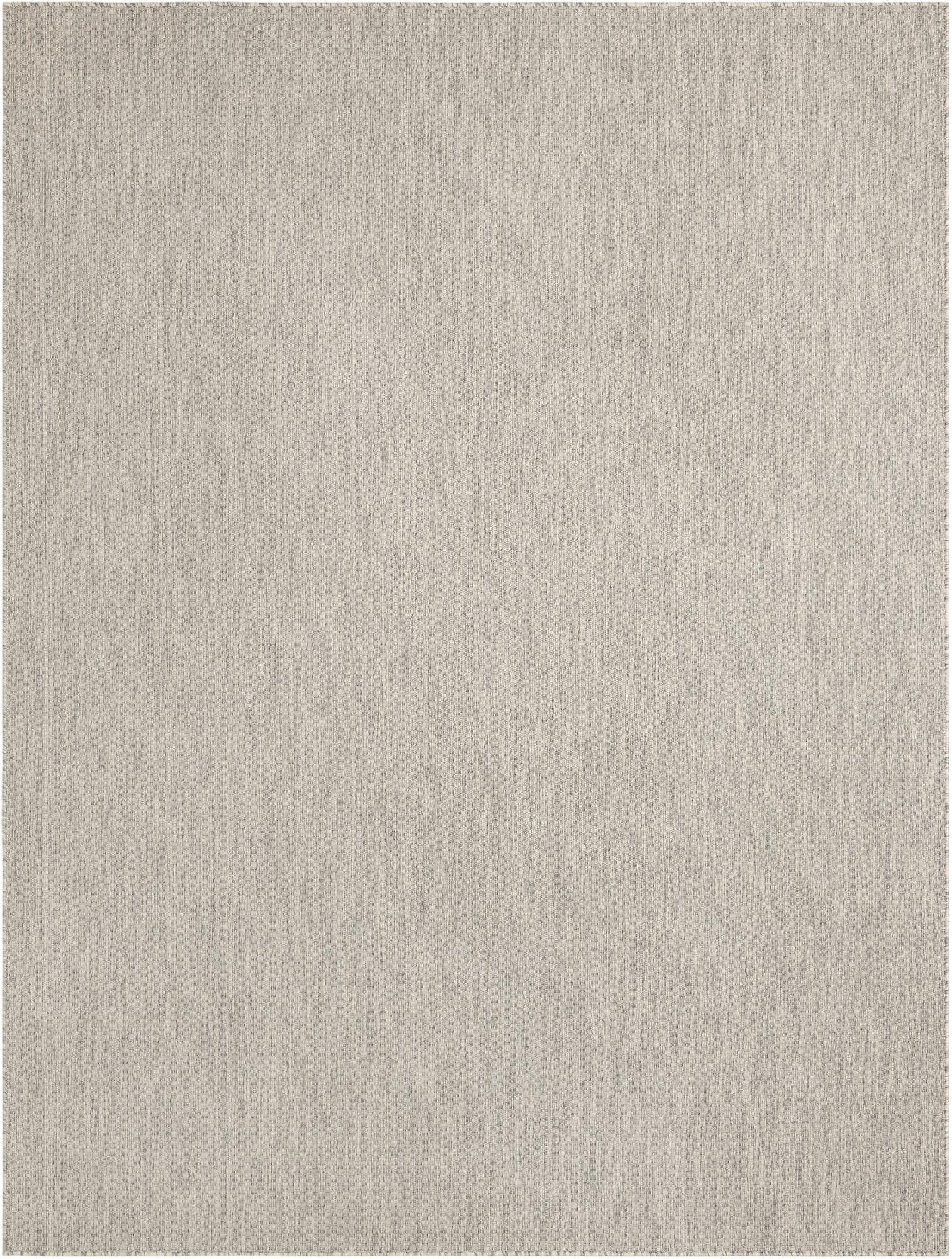 Unique Loom Outdoor Solid Collection Area Rug (7' 10'' X 10' Rectangle Light Gray/Ivory)