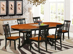 East West Furniture PVLG7-BCH-W 7 Piece Dining Table Set Consist of an Oval Dining Room Table with Butterfly Leaf and 6 Wooden Seat Chairs, 42x78 Inch, Black & Cherry