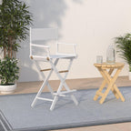 Casual Home Director'S Chair ,White Frame/White Canvas,30" - Bar Height