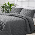 Litanika King Size Quilt Set Grey, Lightweight Comforter Gray - 3 Pieces Bedspreads & Coverlets Bedding Cover All Season Use Bed