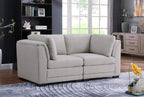 Lilola Home Kristin Light Gray Linen Fabric Loveseat