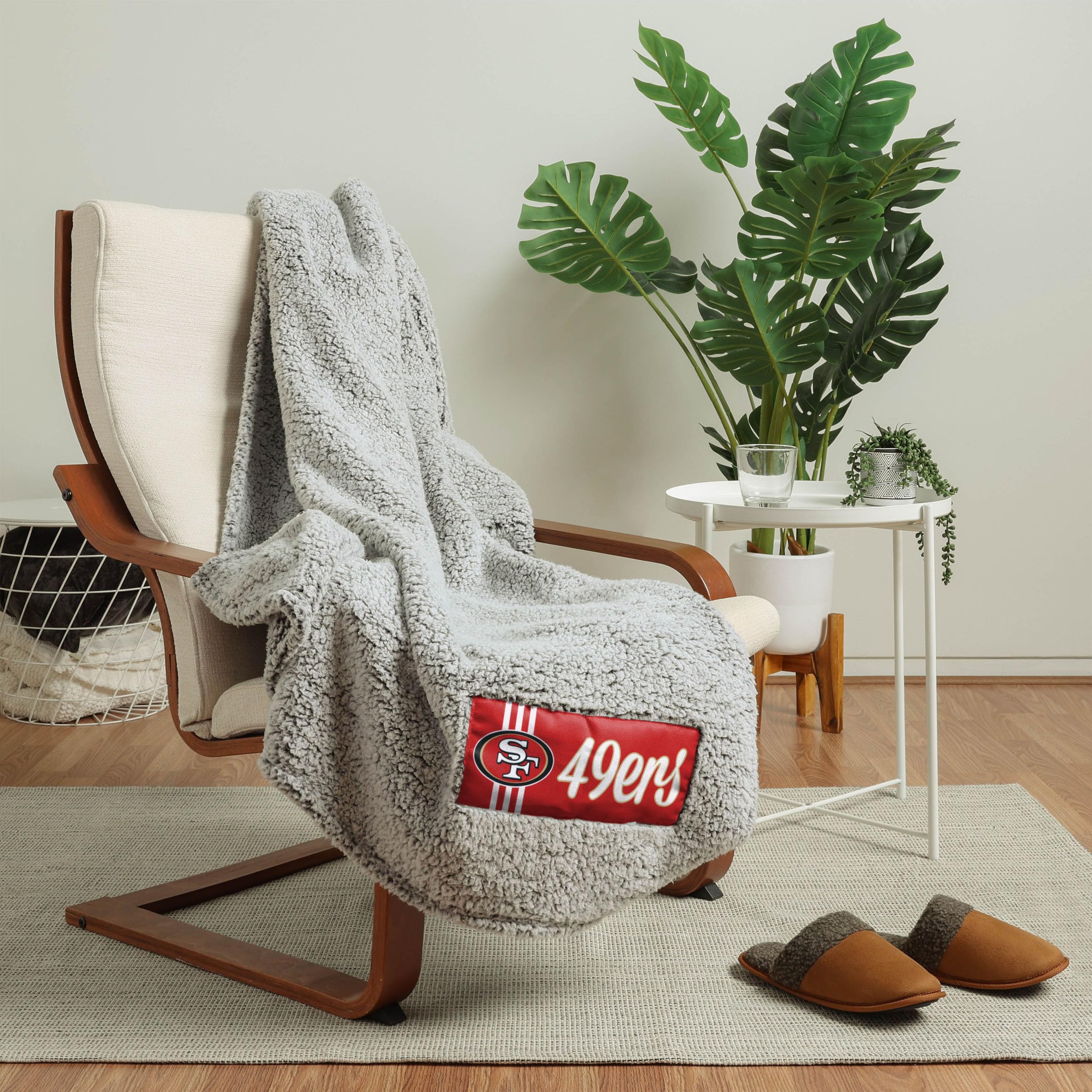 Foco San Francisco 49Ers Nfl Big Logo Cloud Sherpa Blanket