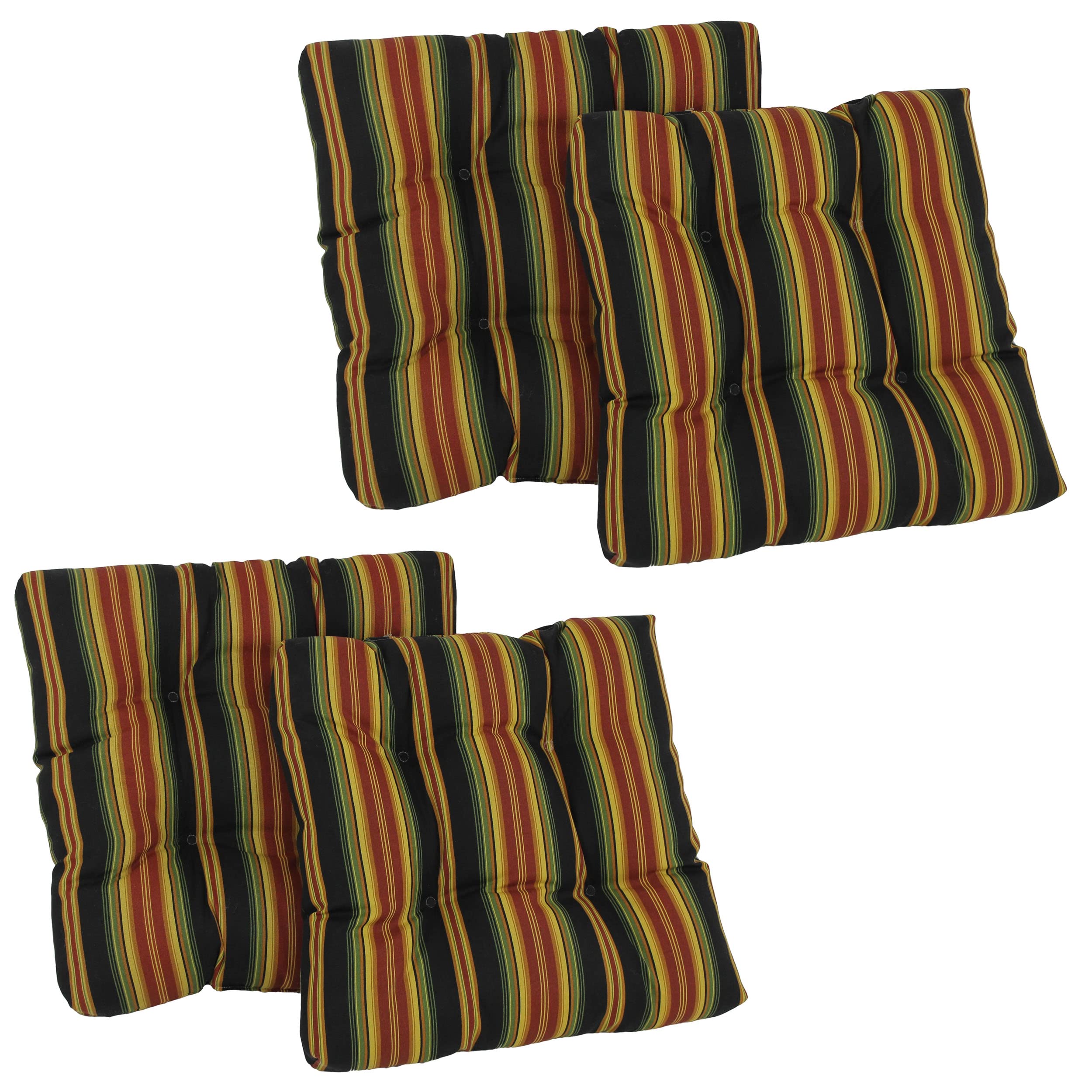 Blazing Needles Outdoor 19-inch Square Chair Cushion, 19 x 19, Lyndhurst Raven 2 Count