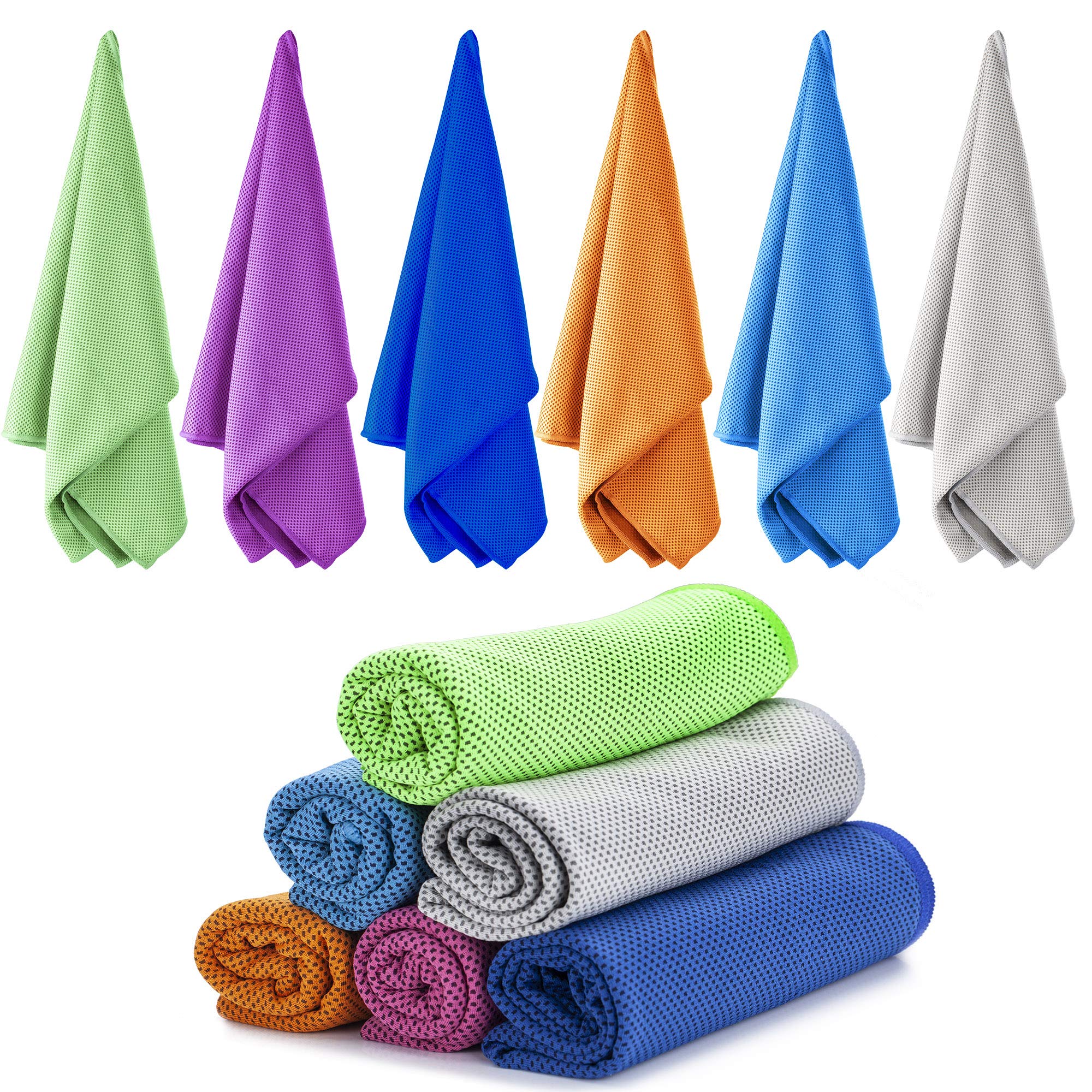 Ailawuu 6Pack Cooling Towels,Ice Towel for Neck and Face,Soft Breathable Chilly Towel,Microfiber Towel for Camping,Workout,Sport