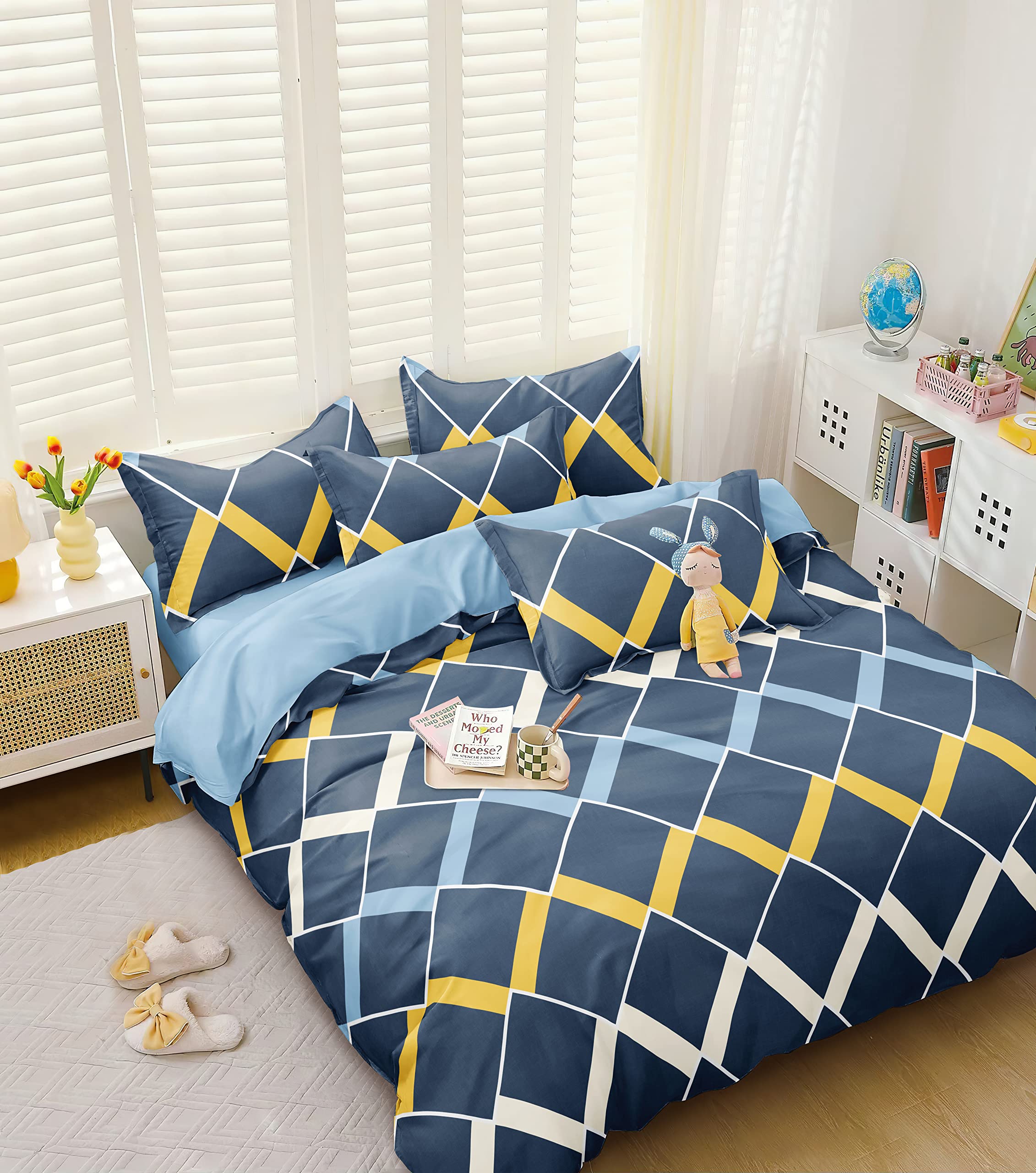 Fresh From Loom All Seasons Collection Super Soft Glace Cotton King Size Ac Comforter/Blanket/Duvet For Double Bed With 1 Flat B