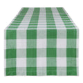 DII Buffalo Check Collection, Classic Farmhouse Table Runner, 14x72, Green & White