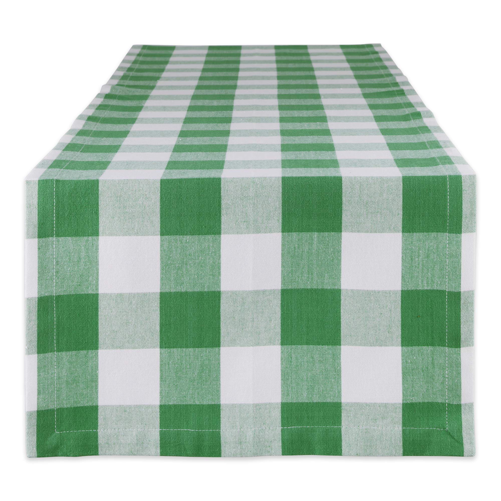 DII Buffalo Check Collection, Classic Farmhouse Table Runner, 14x72, Green & White