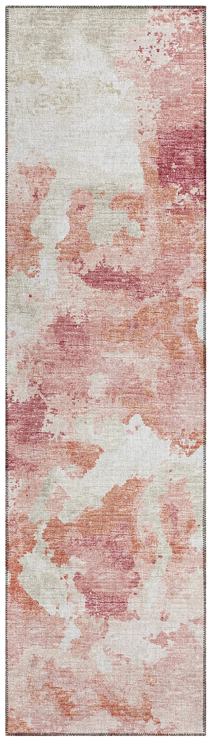Addison Rugs Indoor/Outdoor Accord Aac32 Pink Washable 2'3" X 7'6" Indoor Outdoor Runner Rug, Easy Clean, Machine Washable, Non Shedding, Bedroom, Living Room, Dining Room, Kitchen, Patio Rug