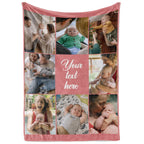 Ships Next Day, Custom Blanket With Picture And Text - Printed In Usa, Personalized Photo Blanket With Text (Fleece 60X80)