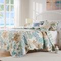 Barefoot Bungalow Atlantis Coastal Quilt Set, 4-Piece Twin/XL, Jade