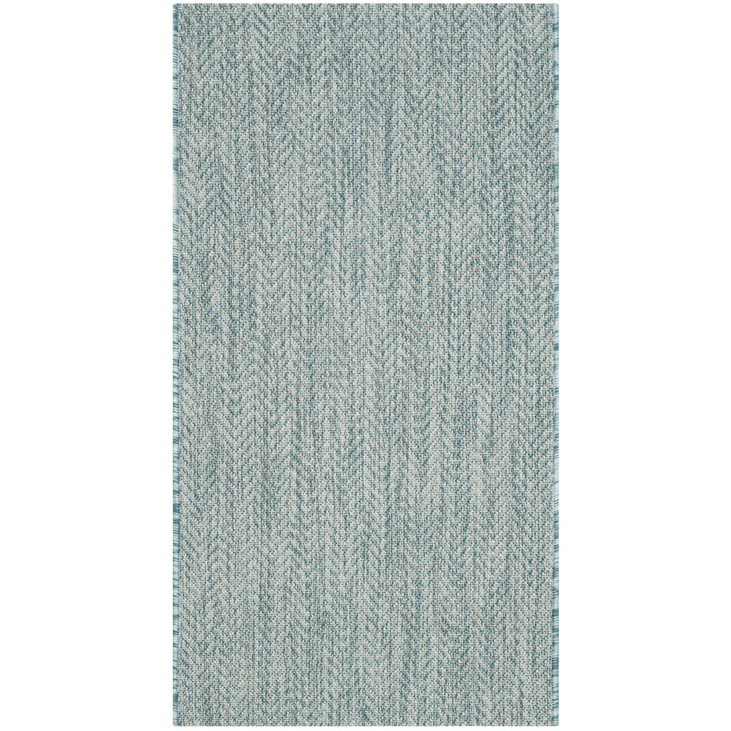 Safavieh Courtyard Collection Cy8022 Indoor/ Outdoor Non-Shedding Easy Patio Backyard Porch Deck Mudroom Area, 2'7'' X 5', Aqua