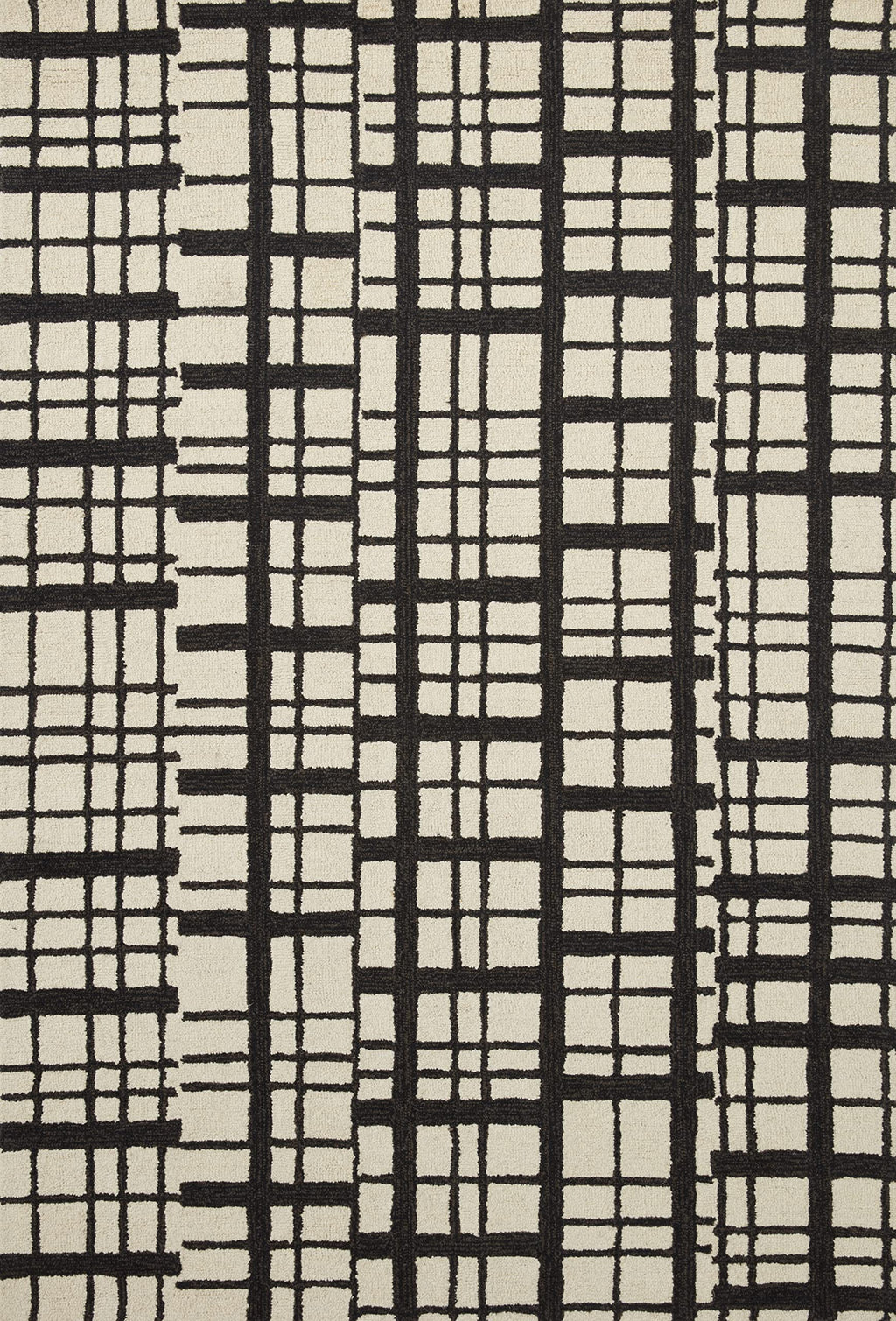 Loloi Chris Loves Julia X Polly Black/Ivory 3'-6'' X 5'-6'' Accent Rug