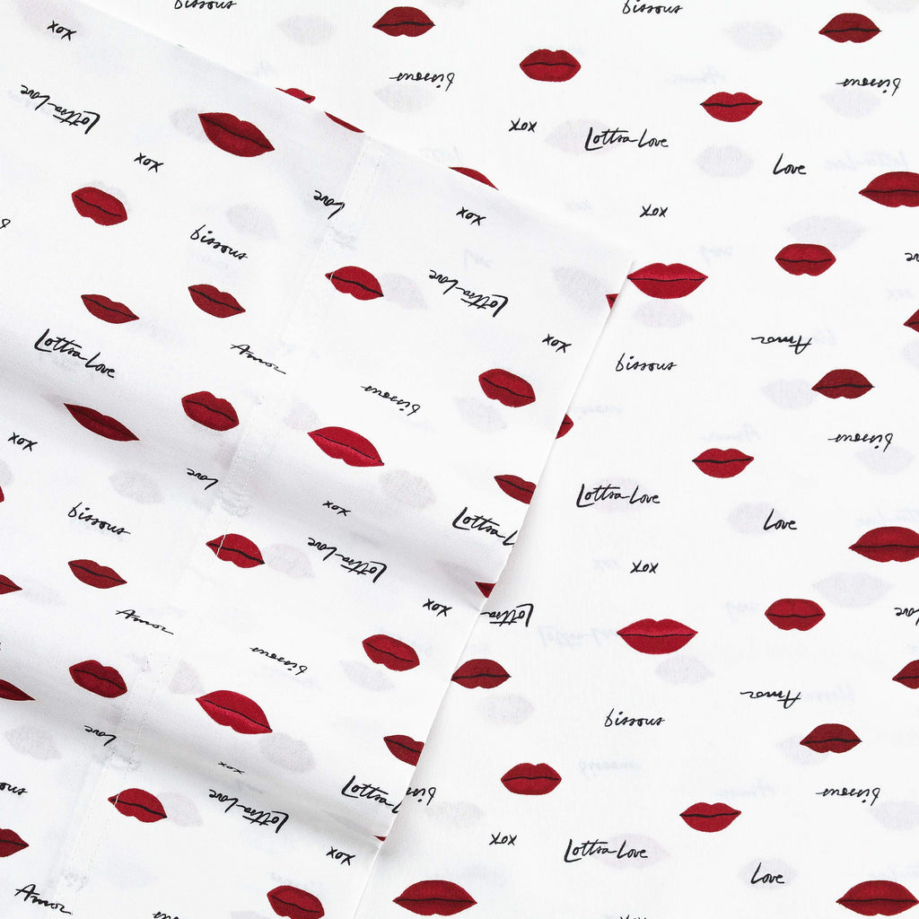 Betsey Johnson - King Bed Sheets, Soft & Lightweight Bedding, Fade & Wrinkle Resistant (Love Lips, King)