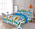 Sapphire Home 4 Piece Gamer Full Kids Comforter Set - Kids Bedding - Pillow Sham, Decorative Toy Pillow - Toddler Bed Kit, Video