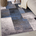 Rugshop Modern Distressed Boxes Area Rug 3 3 x 5 Blue