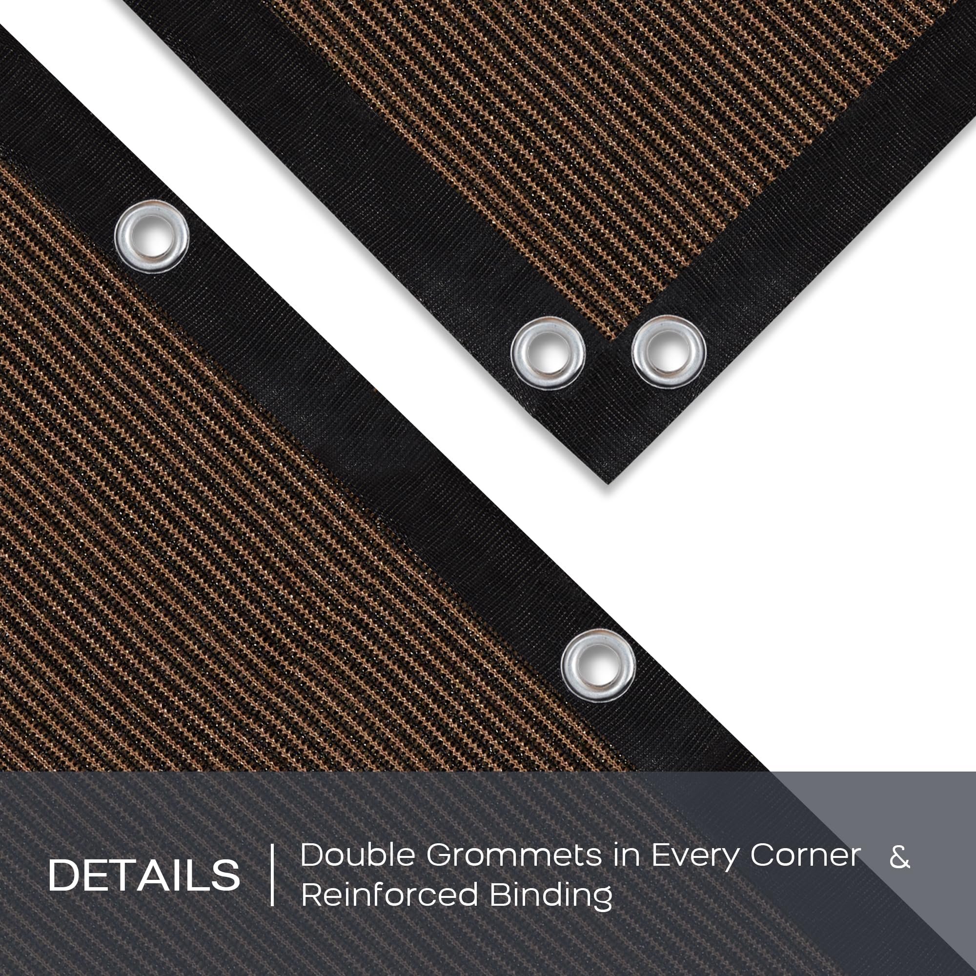 Vicllax Shade Fabric Sun Shade Cloth Privacy Screen With Grommets For Patio Garden Pergola Cover Canopy 8X12 Ft, Mocha