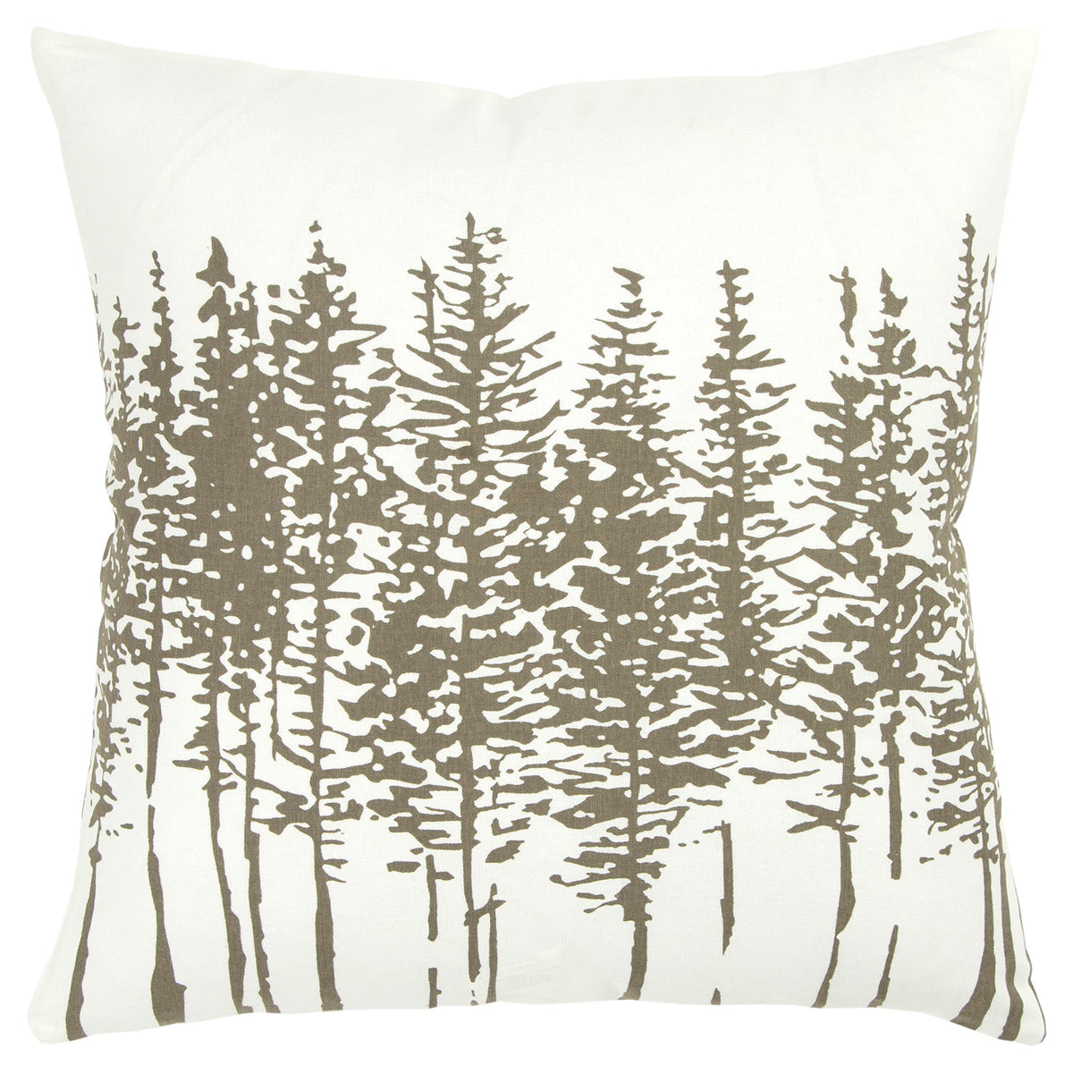 Rizzy Home | T05380 | Poly Fill Decorative Pillow | 18"X18" White/Gray/Trees In A Line