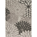 Nourison Aloha Indoor/Outdoor Floral Silver Grey 2' X 6' Area Rug, (6' Runner)