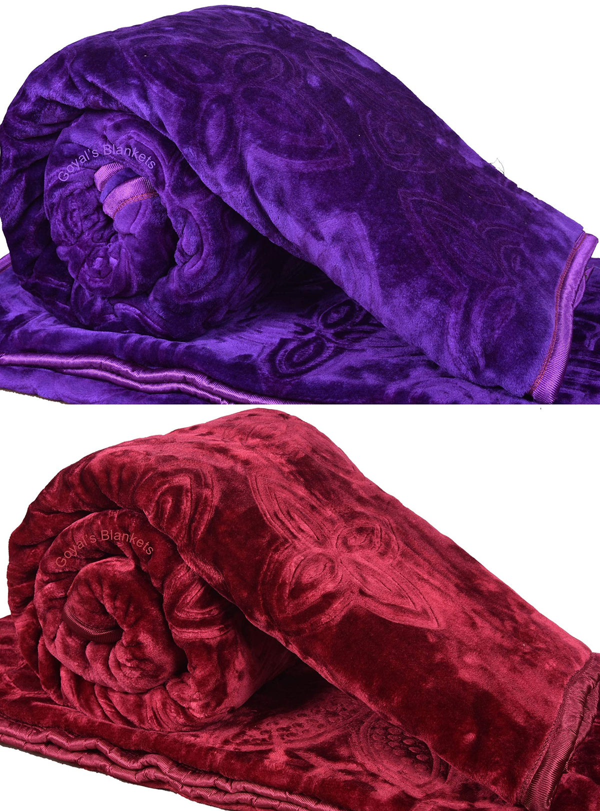 Goyals  Polyester 200 TC Blanket (Single_Purple & Maroon)