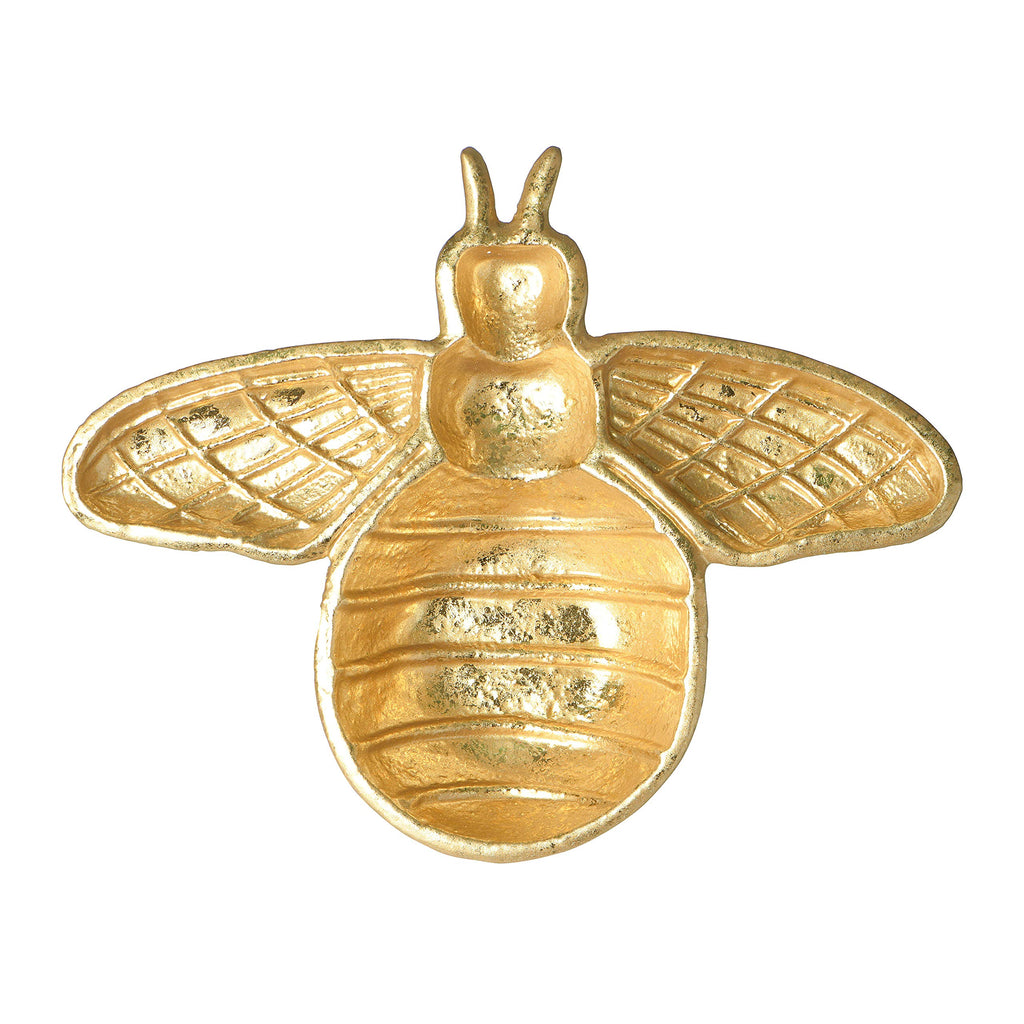 Creative Co-Op Decorative Cast Iron Gold Bee Shaped Dish