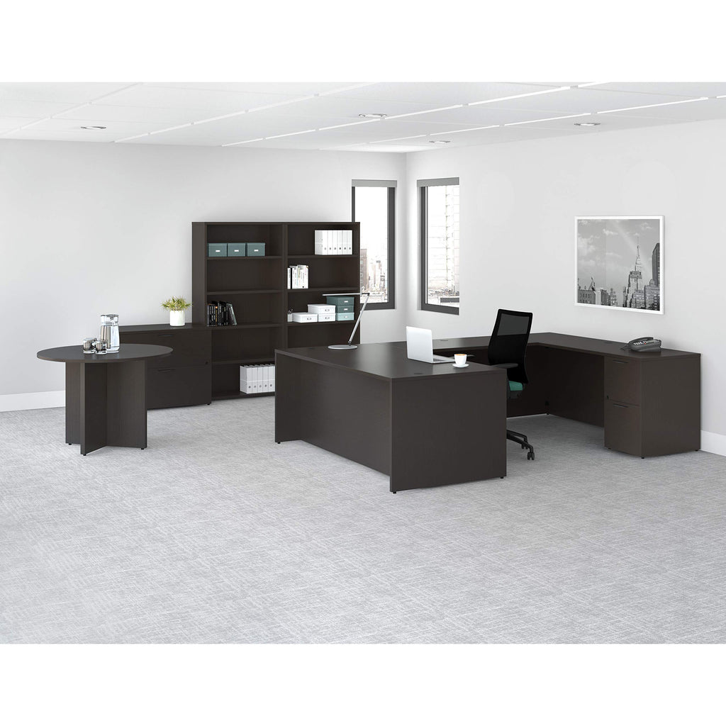 Lorell Prominence 2.0 Espresso Laminate Box/Box/File Right-Pedestal Desk