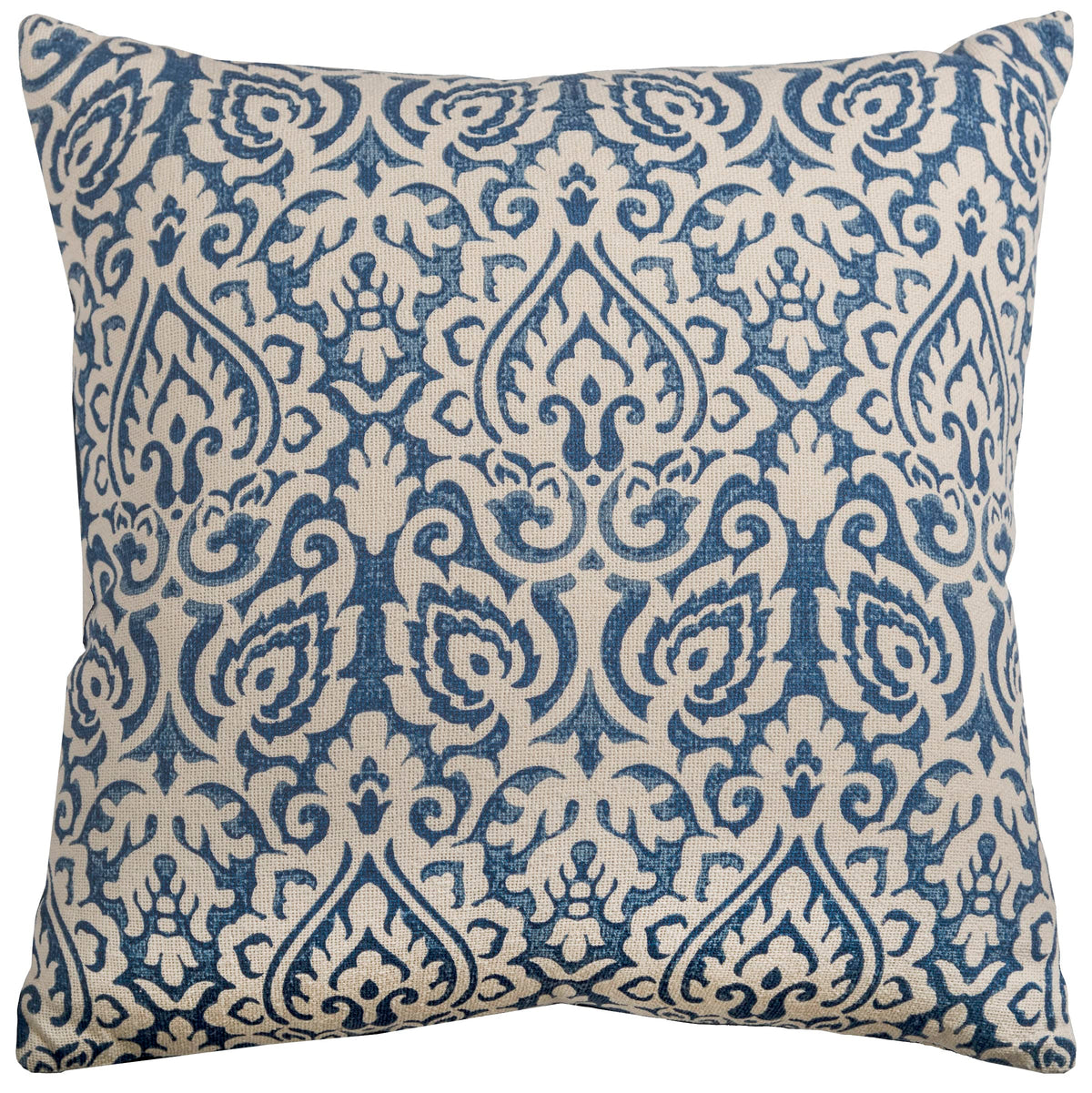 Rizzy Home | T09785 | Poly Fill Decorative Pillow | 22"x22" Blue/Neutral/Blue Damask