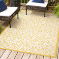 Jonathan Y Smb107D-4 Madrid Vintage Filigree Textured Weave Indoor Outdoor Area Rug, Bohemian Coastal Traditional Easy Cleaning,