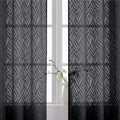 Chyhomenyc Marilyn Black Sheer Curtains 63 Inch Length 2 Panels, Light Filtering Soft Airy 3D Leaf Clip Jacquard Textured Sheer