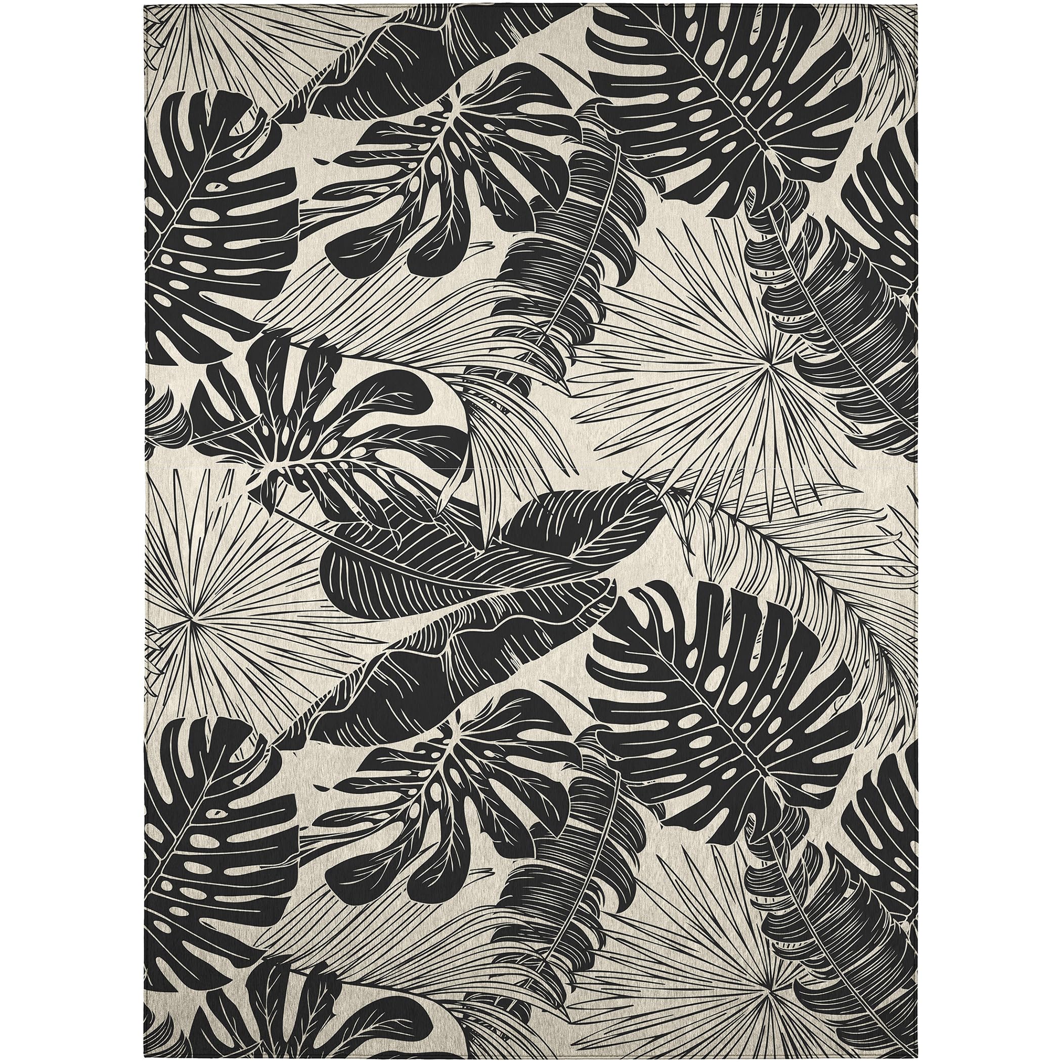 Dalyn Rugs Tropics TC16 Black 26 x 310 Indoor Outdoor Area Rug, Easy Clean, Machine Washable, Non Shedding, Bedroom, Living Ro