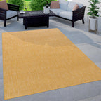 Solid Outdoor Rug For Patio Or Balcony Waterproof In Mottled Yellow, Size: 2'8' X 4'11'