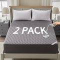 2 Pack Waterproof Mattress Protector, King Size Mattress Pad With Deep Pocket 6''-18'' Depth, Soft Breathable Dirt-Proof Single