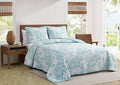 Tommy Bahama - Twin Quilt Set, Reversible Cotton Bedding with Matching Sham, Super Soft Bedding Set (Laguna Beach Aqua, Twin)