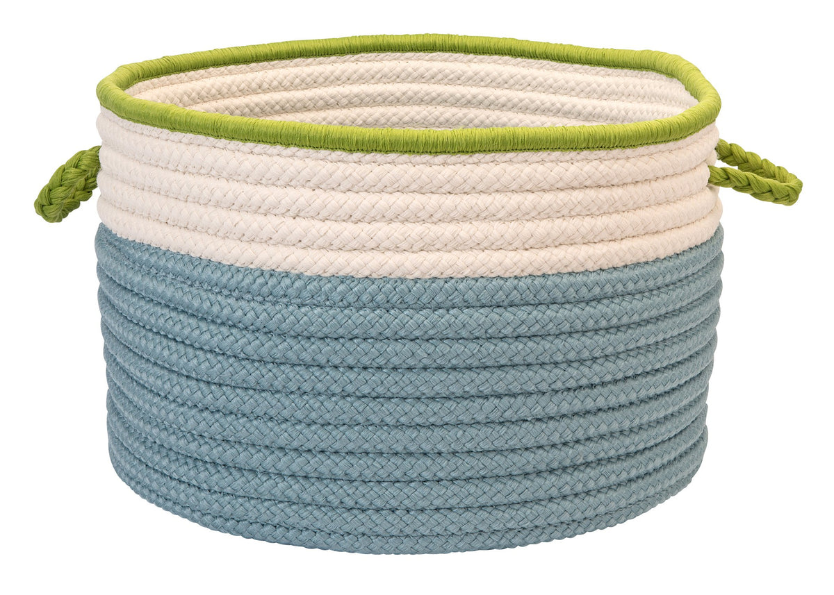 In The Band Storage Bins, 14 By 10Inch, Light Blue/Bright Green