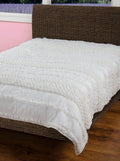Rizzy Home | Bt1419 | Polyester Quilt | 90"X92" White/Neutral/ Solid Textured
