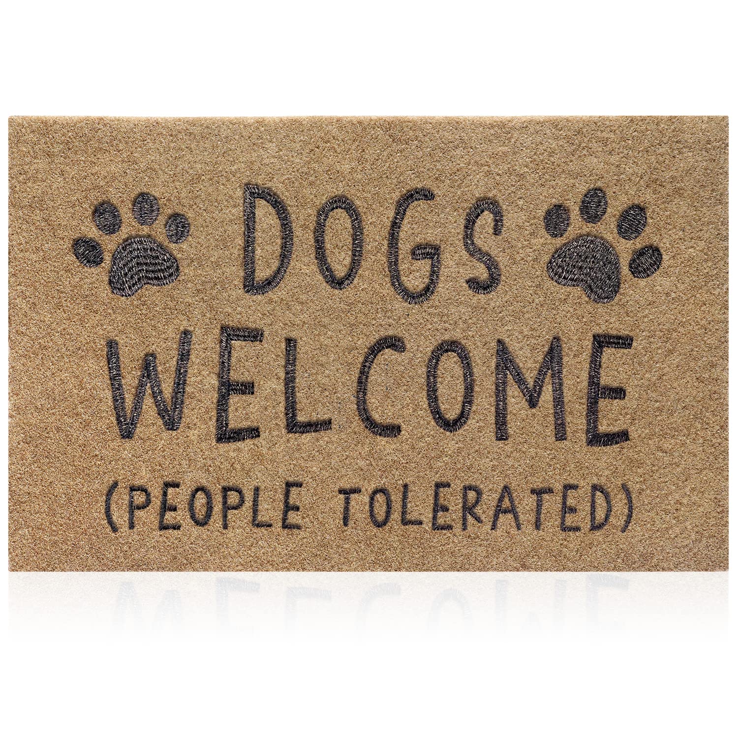 Aazzkang Funny Dog Paw Mat With Non Slip Rubber Backing Easy To Clean Front Door Mats For Entrance,Patio,High Traffic Areas