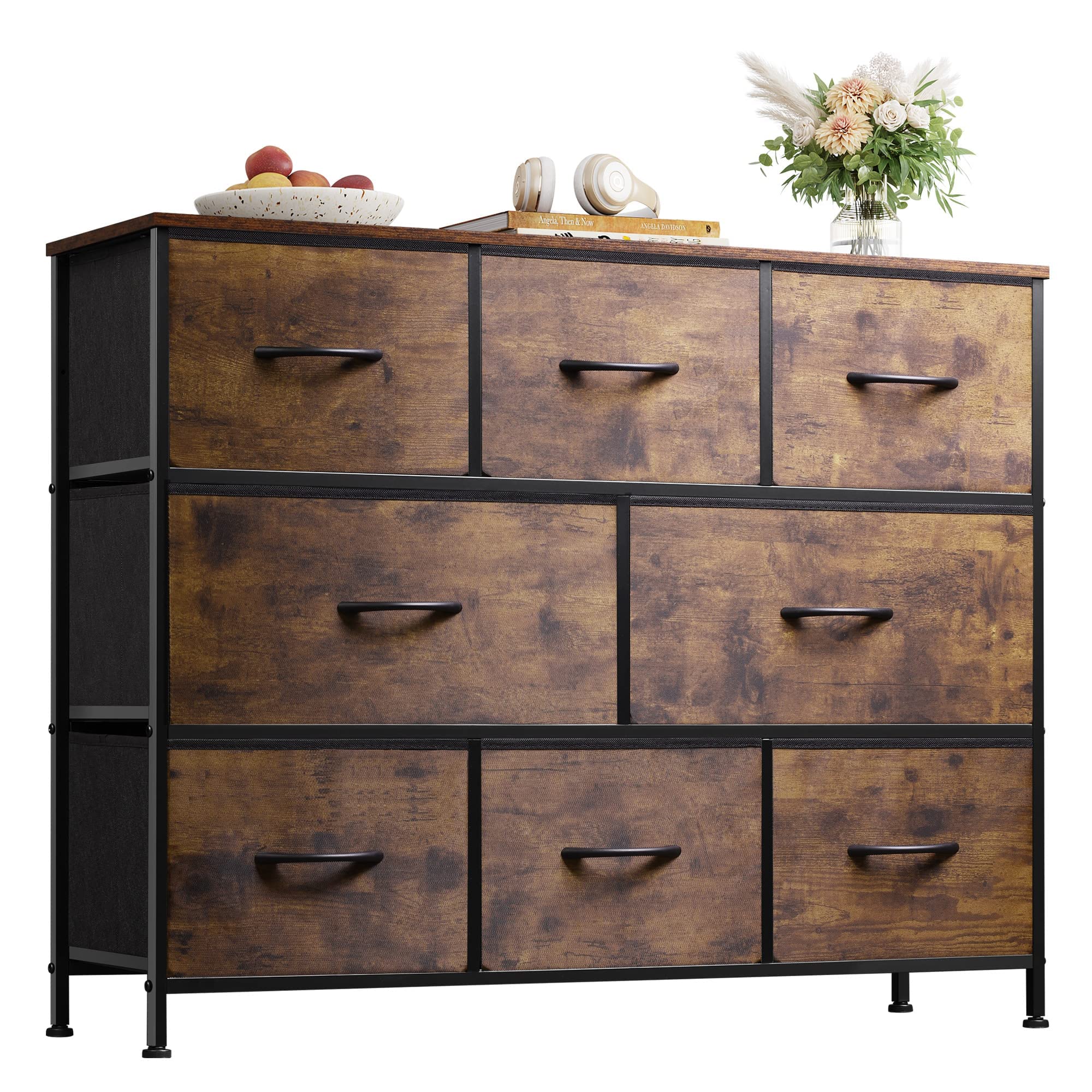 WLIVE 8 Drawer Dresser for Bedroom, Fabric Dresser with Large Storage Drawer Unit for Entryway, Chest of Drawers for Living Room