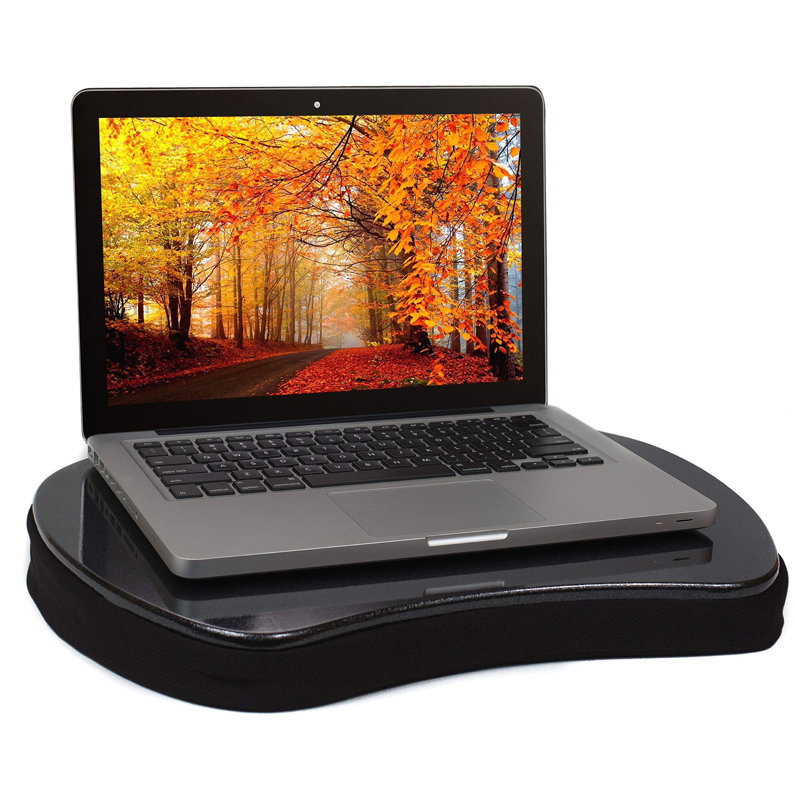 Sofia + Sam Compact Lap Desk With Memory Foam Cushion | Handle | Fits Laptops Up To 15' | Work From Home | Silver | Portable Tr