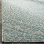 Safavieh Courtyard Collection 8' X 11' Light Grey / Aqua Cy8734 Indoor/ Outdoor Waterproof Easy Cleaning Patio Backyard Mudroom Area Rug