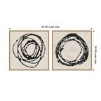 Sylvie Flowing Circle Abstracts - 2 Piece Framed Canvas Art Set by The Creative Bunch Studio