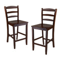 Benjamin 2Pc Ladderback Counter Stool Set, Walnut
