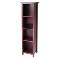 Milan Narrow 4Section Storage Shelf, Walnut