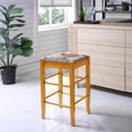 Square Rush Backless Counter Stool  Blonde Oak