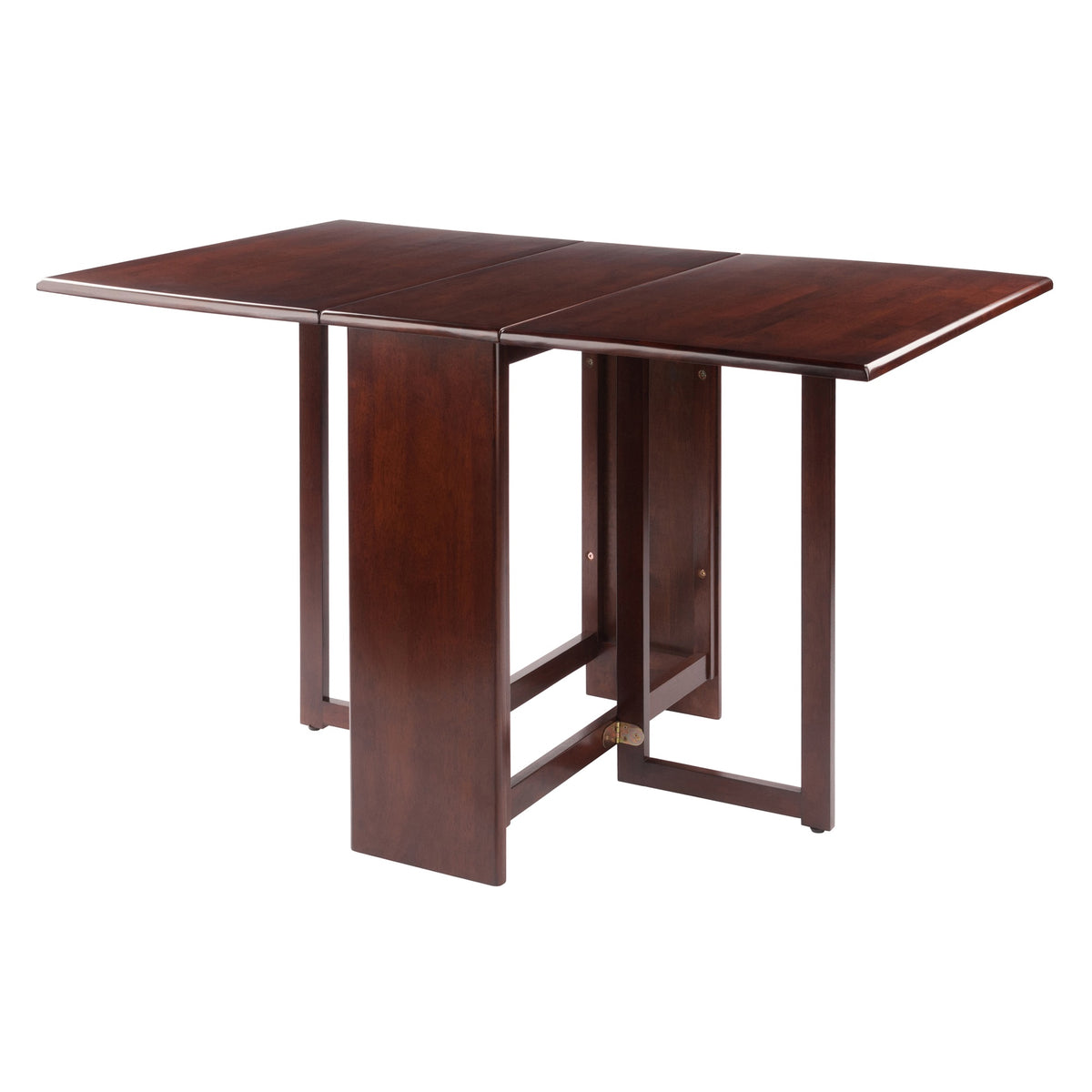 Ergode Clara Double Dropleaf Table  Spacesaving, Versatile, Walnut Finish, Solid Wood, Gateleg Supports, 47.2 Inch  Wide, 29.9 Inch  D